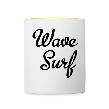 Wave Surf - Contrasting Mug - white/yellow - Front