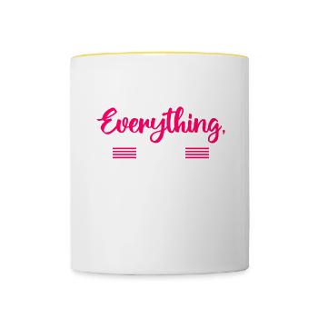 Natürlich weiß ich alles, ich bin eine Transplantationskrankenschwester - Tasse zweifarbig - Weiß/Gelb - Vorne
