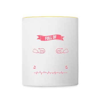 Dans un monde plein de princesses, soyez un périopératoire - Mug contrasté - blanc/jaune - Devant