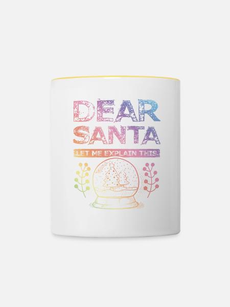 Dear Santa - Tasse zweifarbig - Weiß/Gelb