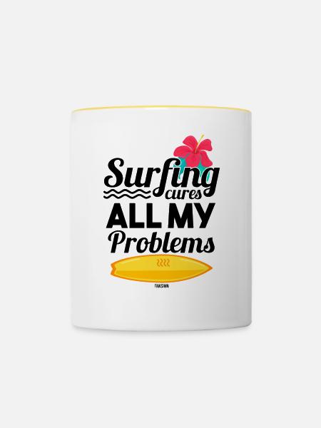 SUP - Tasse zweifarbig - Weiß/Gelb
