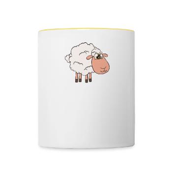 I have plans with my sheep - Contrasting Mug - white/yellow - Front