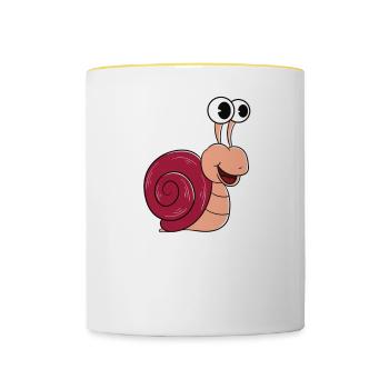 Sorry in Late I Saw A Snail - Contrasting Mug - white/yellow - Front