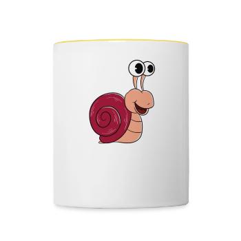 Voici à quoi ressemble un vrai amoureux des escargots - Mug contrasté - blanc/jaune - Devant