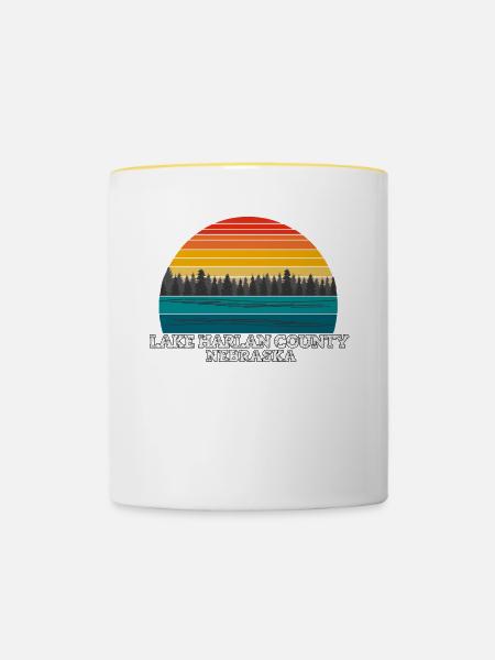 Lake Harlan County Nebraska - Tasse zweifarbig - Weiß/Gelb