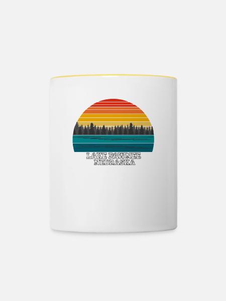 Lake Pawnee Nebraska - Tasse zweifarbig - Weiß/Gelb