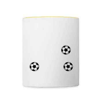 Fussballer Fussball Papa Vater Vatertag - Tasse zweifarbig - Weiß/Gelb - Vorne