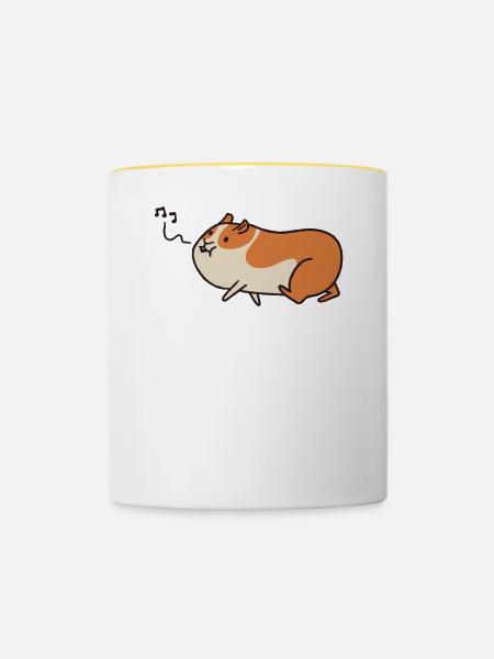 Hamster - Tasse zweifarbig - Weiß/Gelb
