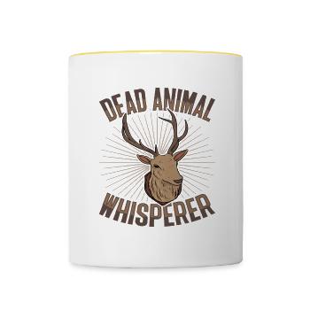 Taxidermy design for stuffing animals - Contrasting Mug - white/yellow - Front