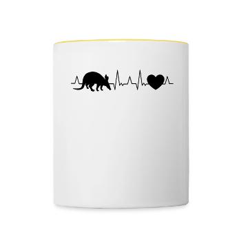 Aardvark heartbeat - Contrasting Mug - white/yellow - Front
