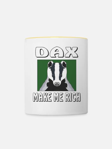 DAX MAKE ME RICH - Tasse zweifarbig - Weiß/Gelb