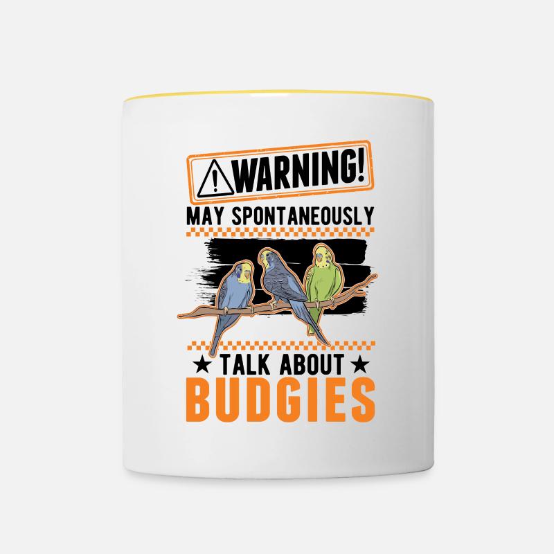 Budgerigar Cadeau Welli cockatiel - Mug contrasté - blanc/jaune