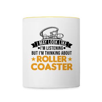 Roller Coaster Roller Ride Amusement Park - Contrasting Mug - white/yellow - Front