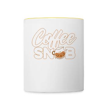 Barista Gift Idea Coffee Lover Coffee Brewing - Contrasting Mug - white/yellow - Front