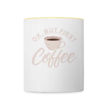 Barista Gift Idea Coffee Lover Coffee Brewing - Contrasting Mug - white/yellow - Front