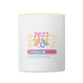 Tía 2023 - Tasse zweifarbig - Weiß/Gelb - Vorne