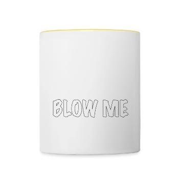Cornemuse Kilt Écossais Beat Cornemuse - Mug contrasté - blanc/jaune - Devant