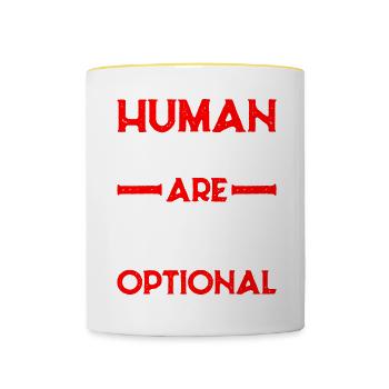Human Rights Are Not Optional 9 - Contrasting Mug - white/yellow - Front