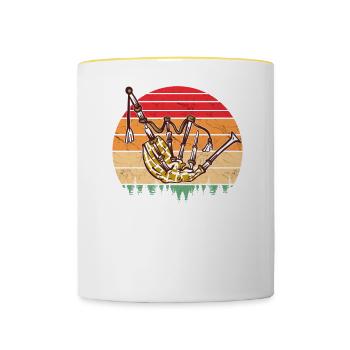 Cornemuse Kilt Écossais Beat Cornemuse - Mug contrasté - blanc/jaune - Devant