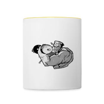 Je soulève des choses lourdes pour le plaisir 14 - Mug contrasté - blanc/jaune - Devant