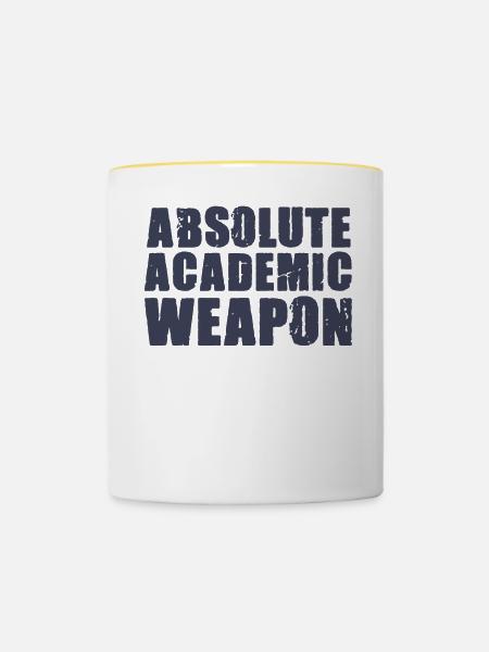 Studenten Absolute Academic Weapon - Tasse zweifarbig - Weiß/Gelb