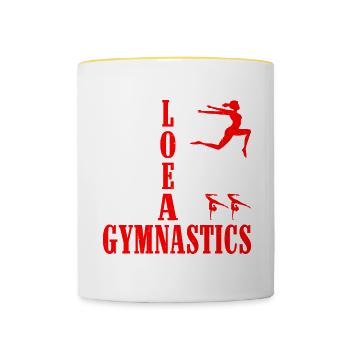 Plancher voûté Barres inégales Poutre Gymnastique 10 - Mug contrasté - blanc/jaune - Devant