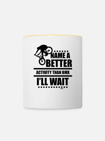 BMX - Tasse zweifarbig - Weiß/Gelb