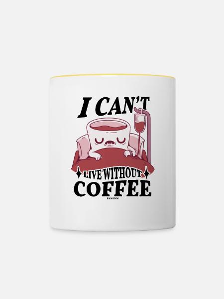 Kaffee - Tasse zweifarbig - Weiß/Gelb