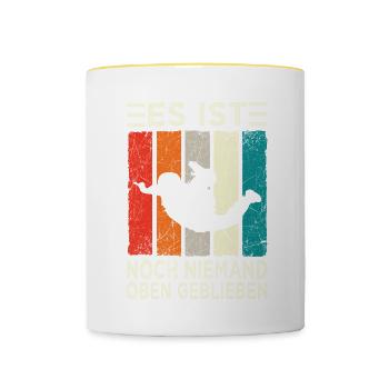 Parachutiste parac - Mug contrasté - blanc/jaune - Devant