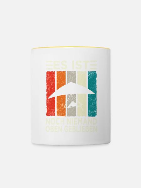 Hangglider Gleiter Drachenflieger Drache - Tasse zweifarbig - Weiß/Gelb