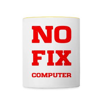 No, I Won't Fix Your Computer 15 - Tasse zweifarbig - Weiß/Gelb - Vorne