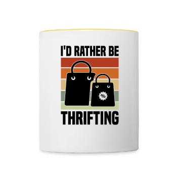 Secondhand Shop Secondhand Eco Hipster Used - Contrasting Mug - white/yellow - Front