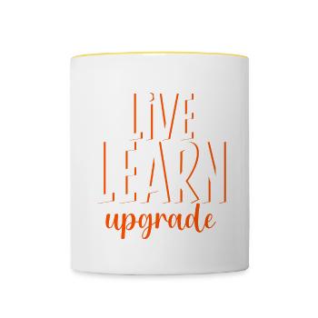Live Learn Upgrade 4 - Tasse zweifarbig - Weiß/Gelb - Vorne