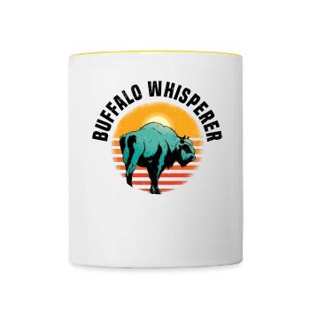 Buffalo Bison Ox Indian American - Contrasting Mug - white/yellow - Front