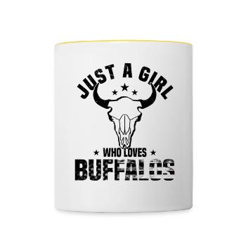 Buffalo Bison Ox Indian American - Contrasting Mug - white/yellow - Front