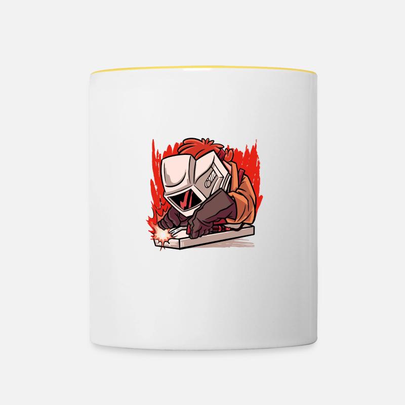 Welders Don't Take Breaks 4 - Tasse zweifarbig - Weiß/Gelb