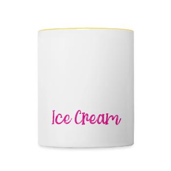 Les dents de sagesse sont parties, donnez-moi maintenant de la crème glacée 3 - Mug contrasté - blanc/jaune - Devant