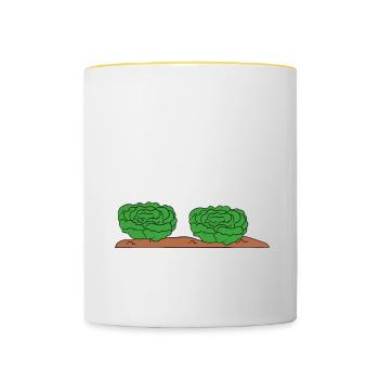 Profiter de choses sales dans mes mains - Mug contrasté - blanc/jaune - Devant