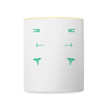 Il faut un grand cœur pour être infirmière médico-légale - Mug contrasté - blanc/jaune - Devant