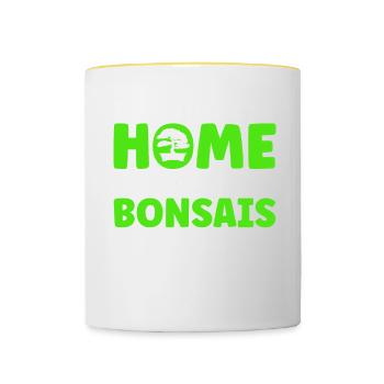 Bonsai Tree Gift Japan Bonsai Garden - Contrasting Mug - white/yellow - Front