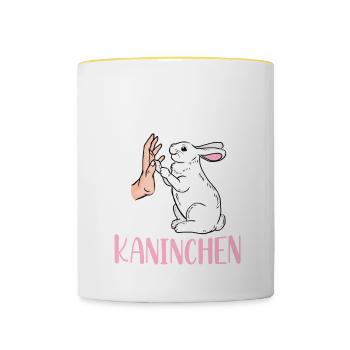 Kaninchen Ich liebe einfach meine Kaninchen - Tasse zweifarbig - Weiß/Gelb - Vorne