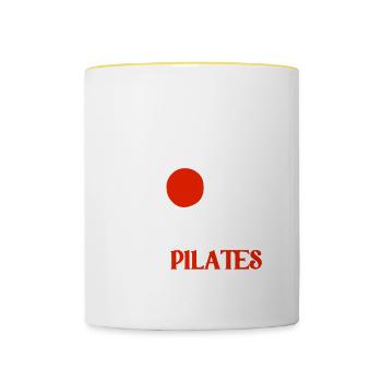 Sweat Smile It’s Pilates Time 2 - Mug contrasté - blanc/jaune - Devant