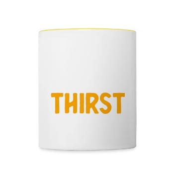 Youth Passes Thirst Remains - Tasse zweifarbig - Weiß/Gelb - Vorne