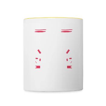 J’aime les petits humains pédiatre pédiatre médecin pédiatrique - Mug contrasté - blanc/jaune - Devant