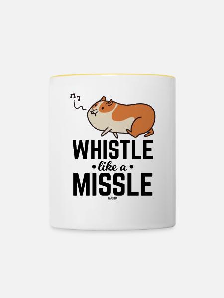 Hamster pfeift ein Lied - Tasse zweifarbig - Weiß/Gelb
