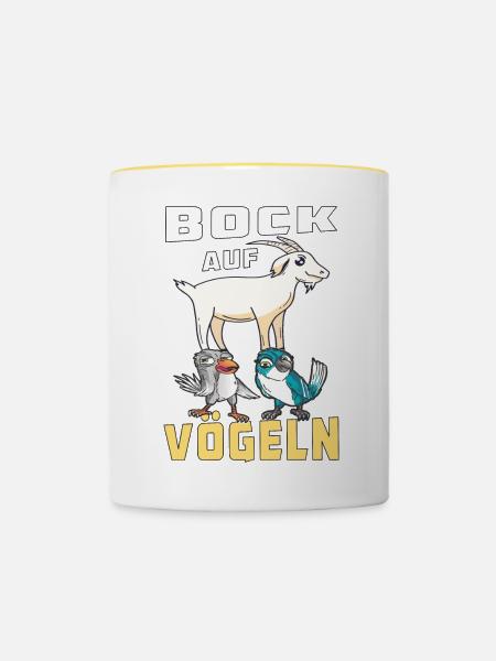 BOCK AUF VÖGELN - Tasse zweifarbig - Weiß/Gelb