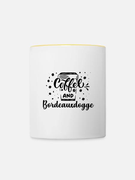 Bordeauxdogge - Tasse zweifarbig - Weiß/Gelb