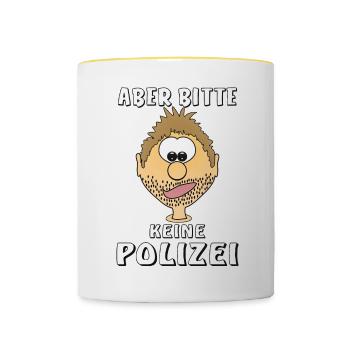 GESICHT ABER BITTE KEINE POLIZEI - Tasse zweifarbig - Weiß/Gelb - Vorne