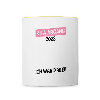 Kita Abgang Kita Abgängerin 2023 - Tasse zweifarbig - Weiß/Gelb - Vorne