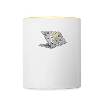 Hacker Programmeur Développeur Informatique - Mug contrasté - blanc/jaune - Devant